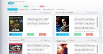 Веб-страница овозможува пребарување на филмови користејќи опис