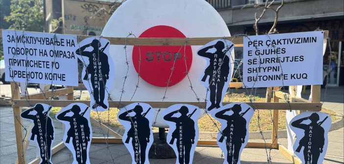 [Фото] Активисти и уметници преку акција порачуваат „Исклучи го говорот на омраза“